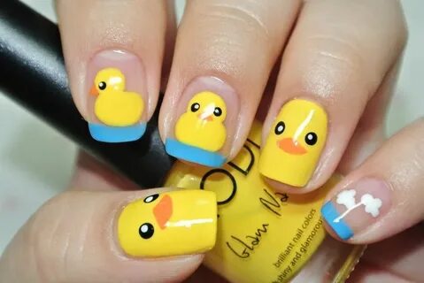 Nails - Rubber Duck Baby shower nails, Easter nail art, East