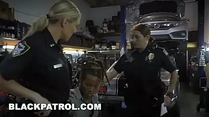 BLACK PATROL - Busty White Cops Shut Down A Chop Shop And Ri