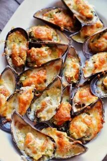 CHEESY BAKED MUSSELS Mussels recipe, Seafood dinner, Baked m