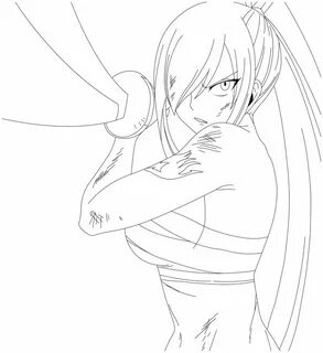 Fairy Tail - Erza Scarlet Line Art by TallGuy94 Desenho de a