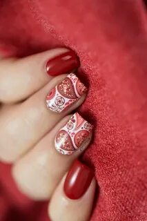 Red paisley Nail art by Marine Loves Polish (MarineLovesPoli