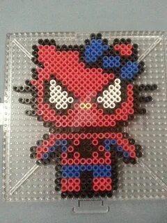 Hello Kitty Spider-Man Perler Figure Perler bead art, Diy pe