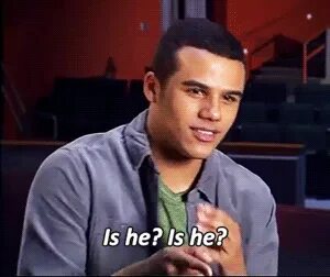 GIF jake puckerman glee reaçao - GIF animado em GIFER