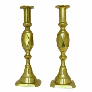 1880s Antique Brass Candle Holders - A Pair Candle holders, 