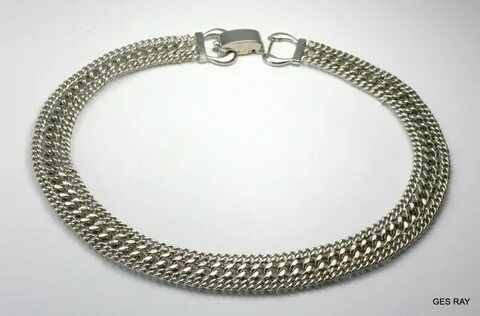 Details about Vintage Bergere Choker Collar Necklace Silver 