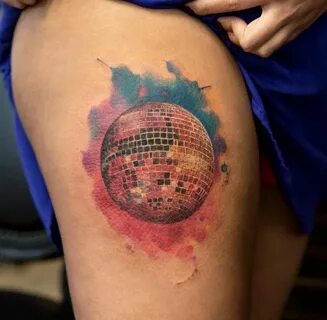 Disco ball tattoo by Joice Wang Tattoos, Tattoo designs, Pla