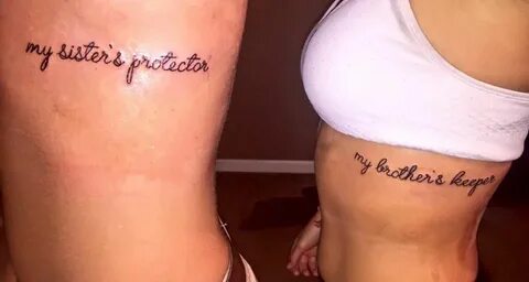 My Brother's Keeper Matching tattoos, Sister tattoos, Family