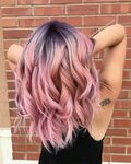 Purple shadow root pink hair with curls Hair shadow, Shadow 
