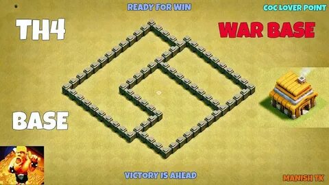 TH4 WAR BASE (BEST DEFENSIVE BASE) CLASH OF CLANS - YouTube