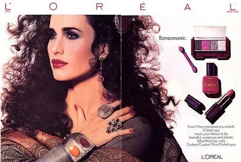 Andie McDowell in my Fave late 80's Loreal Ads Lorèal ads Ma