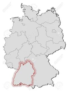 Map Of Germany With The Provinces, Baden-Wurttemberg Is High