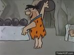 Fred Flintstone plays bowling on Make a GIF