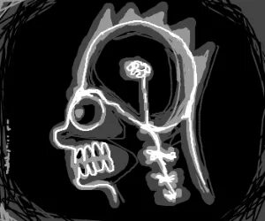 Homer Simpson Brain X Ray : Vintage Xl Homer Simpson X Ray D