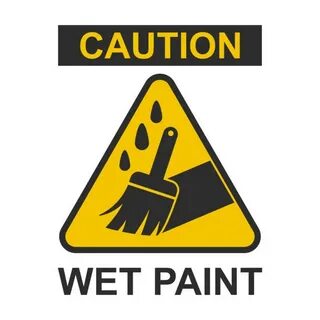 Pics Of A Caution Wet Paint Warning Sign - Сток картинки - i