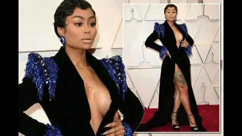 Blac Chyna risks nip slip in outrageously low-cut dress as s