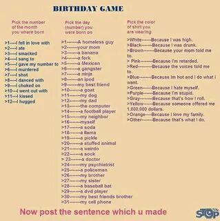 Post this and have some fun online. ;o) . . Mine is: 'I gave