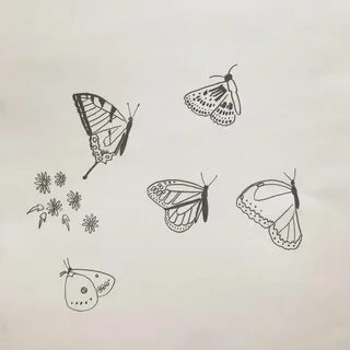 Half Butterfly Half Flower Sketch