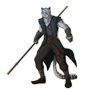 Male Catfolk Brawler - Pathfinder PFRPG DND D&D 3.5 5E 5th e