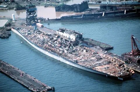 Aerial port quarter view of the aircraft carrier CORAL SEA (