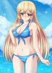 Safebooru - 1girl absurdres bikini blonde hair blush highres