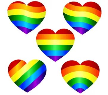 Rainbow Hearts, Vector Set, done in 2015, via Illustrator. C