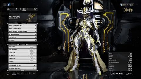 Warframe mesa prime fashion frame - YouTube