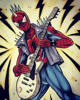 Spider-Punk Commission by Brent Schoonover Spiderman drawing