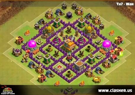 Town Hall 7 - WAR Base Map #2 - Clash of Clans Clasher.us