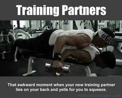 That awkward moment when your new training partner lies on y