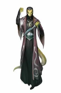 Male Serpentfolk Cleric or Oracle - Pathfinder PFRPG DND D&D