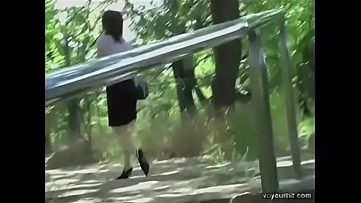 Kinky Japanese skirt sharking action in a public park - cshi