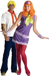Couples Men's and Ladies Fred & Daphne Fancy Dress Costumes.