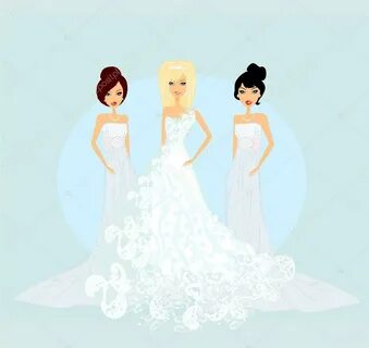 Bride with bridesmaids Stock Vector Image by © JackyBrown #4