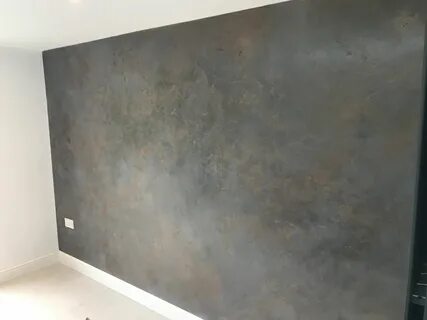 Dark grey and bronze wax marmarino plaster wall Venetian pla