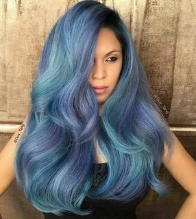 Beautiful Blue Neon hair, Neon hair color, Ombre hair color