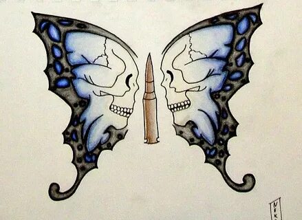 Bullet with butterfly wings Butterfly wing tattoo, Butterfly