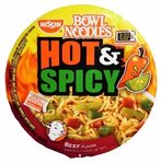 Nissin Noodle Bowl, Hot And Spicy Beef, 3.3 Ounce (Pack Of 6