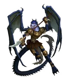 Wyvaran Fighter - Pathfinder PFRPG DND D&D 3.5 5E 5th ed d20