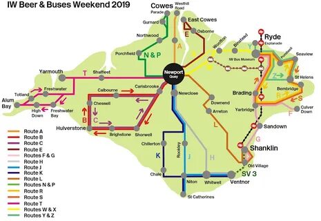 Route Map Isle of Wight Beer And Buses Weekend