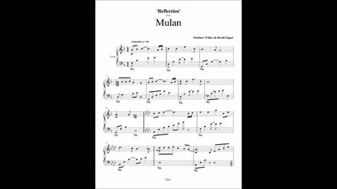 Mulan - Reflection - Piano Cover - YouTube