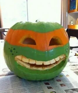 Teenage Mutant Ninja Turtle pumpkin! Michelangelo! #PotteryK