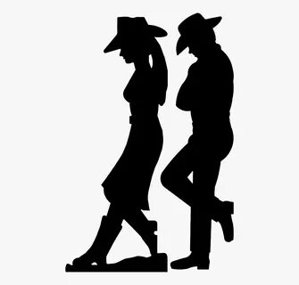Cowgirl-cowboy - Cowboy And Cowgirl Silhouette , Transparent