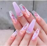 #Nail trends 2019 #Nail Inspiration Pink sparkly nails, Coff
