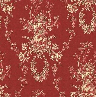 Waverly Upholstery Fabric Country House Toile Red fabric by 