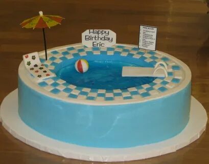 Swimming Pool Cake - Childrens Birthday Cakes cakepins.com P