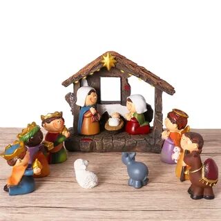 UNOMOR Christmas Nativity Scene Resin Nativity Figurines Orn