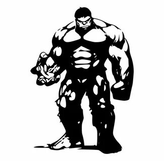 The Hulk - Hulk Black And White Transparent PNG Download #60