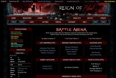 Free Online Vampire Games Reign Of Blood