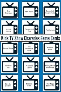 Kids TV Show Charades Cards: Free Printable Charades Game Ca
