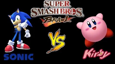 Super smash bros Brawl Sonic vs Kirby - Very fast 60 FPS Wii